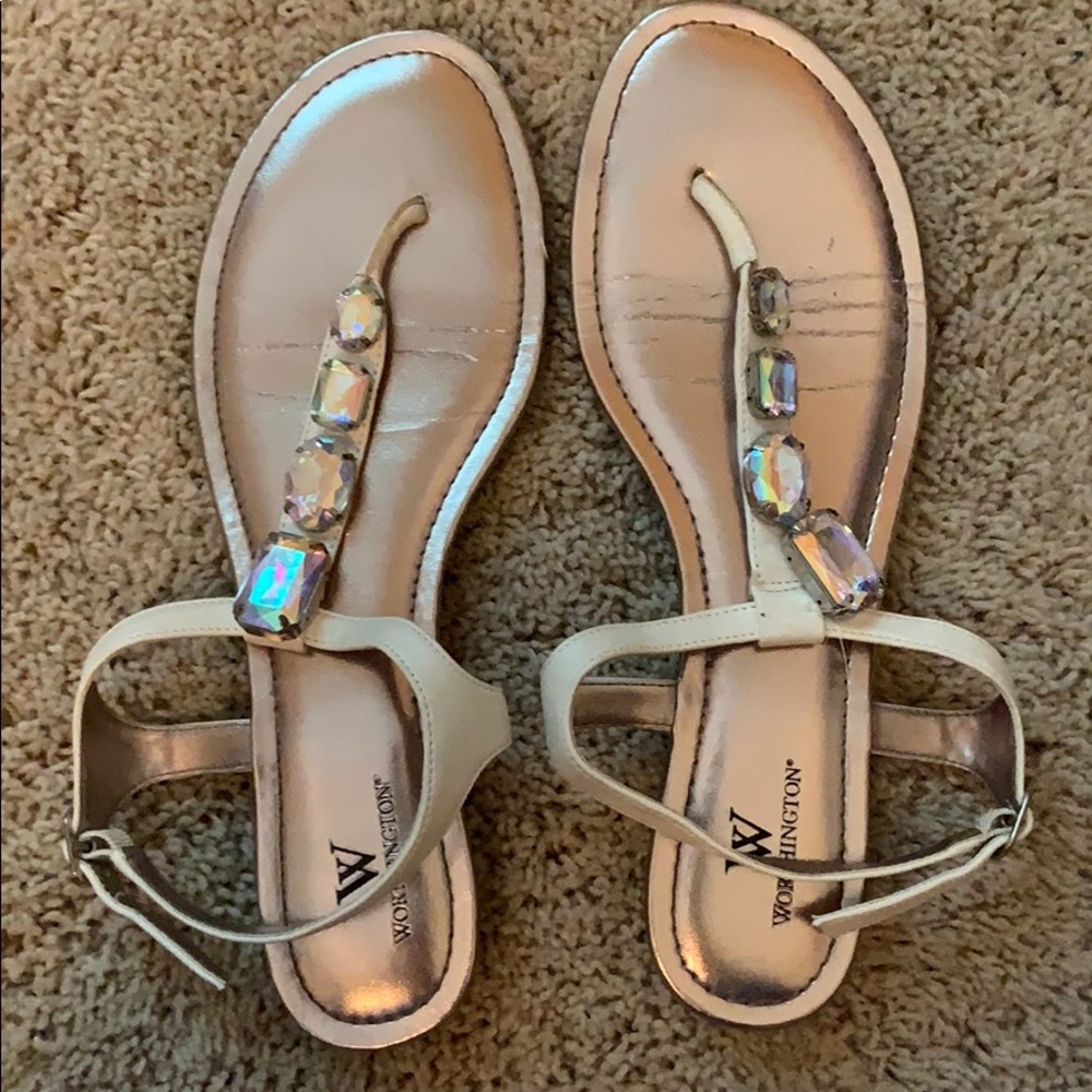 Silver gem sandals